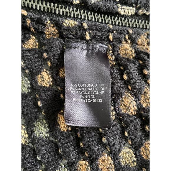 Nic & Zoe Asymmetric Side Zip Open Front Cardigan Olive Mix Sz S - Picture 10 of 11